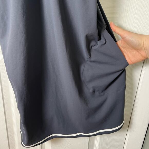 Vuori Grey White Stripe Stretch Volley Athletic Mini Tennis Dress XL Azure - Picture 4 of 9
